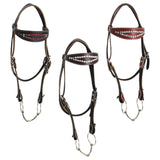 Maxbell Horse Bridle with Reins PU Leather Western Saddles Harness Horse Riding Rope Black