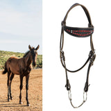 Maxbell Horse Bridle with Reins PU Leather Western Saddles Harness Horse Riding Rope Black
