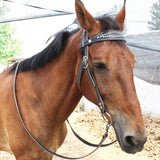 Maxbell Horse Bridle with Reins PU Leather Western Saddles Harness Horse Riding Rope Black