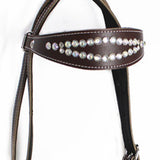 Maxbell Horse Bridle with Reins PU Leather Western Saddles Harness Horse Riding Rope Brown