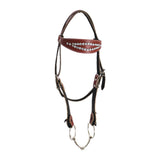 Maxbell Horse Bridle with Reins PU Leather Western Saddles Harness Horse Riding Rope Red