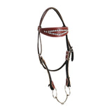 Maxbell Horse Bridle with Reins PU Leather Western Saddles Harness Horse Riding Rope Red