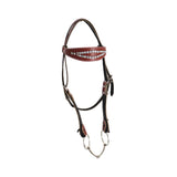 Maxbell Horse Bridle with Reins PU Leather Western Saddles Harness Horse Riding Rope Red