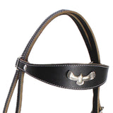 Maxbell Horse Bridle with Rein Sturdy Harness Horse Riding Rope Equestrian Equipment Black