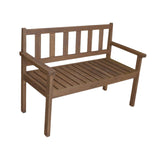 Maxbell Wood Bench W/ Backrest and Armrest Farmhouse for Outside Outdoor Front Porch