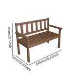 Maxbell Wood Bench W/ Backrest and Armrest Farmhouse for Outside Outdoor Front Porch