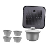 Maxbell Titanium Kung Fu Tea Set Lightweight Tea Bowl Set for Office Outdoor Picnics Without Tea Tray