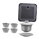 Maxbell Titanium Kung Fu Tea Set Lightweight Tea Bowl Set for Office Outdoor Picnics With Tea Tray