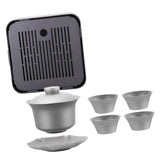 Maxbell Titanium Kung Fu Tea Set Lightweight Tea Bowl Set for Office Outdoor Picnics With Tea Tray