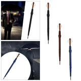 Maxbell Travel Umbrella Wooden Handle Umbrella for Outdoor Activities Camping Travel Black