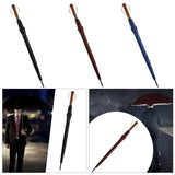 Maxbell Travel Umbrella Wooden Handle Umbrella for Outdoor Activities Camping Travel Black