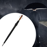 Maxbell Travel Umbrella Wooden Handle Umbrella for Outdoor Activities Camping Travel Black