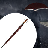 Maxbell Travel Umbrella Wooden Handle Umbrella for Outdoor Activities Camping Travel Red