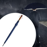 Maxbell Travel Umbrella Wooden Handle Umbrella for Outdoor Activities Camping Travel Blue