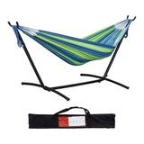 Maxbell Hammock Stand 6 Adjustable Holes 8.5ft Hammock Frame for Porch Outside Patio With blue hammock
