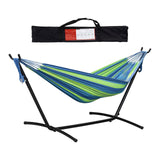 Maxbell Hammock Stand 6 Adjustable Holes 8.5ft Hammock Frame for Porch Outside Patio With blue hammock