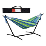 Maxbell Hammock Stand 6 Adjustable Holes 8.5ft Hammock Frame for Porch Outside Patio With blue hammock