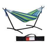 Maxbell Hammock Stand 6 Adjustable Holes 8.5ft Hammock Frame for Porch Outside Patio With blue hammock