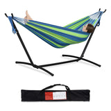 Maxbell Hammock Stand 6 Adjustable Holes 8.5ft Hammock Frame for Porch Outside Patio With blue hammock
