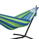 Maxbell Hammock Stand 6 Adjustable Holes 8.5ft Hammock Frame for Porch Outside Patio With blue hammock