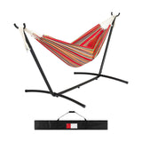 Maxbell Hammock Stand 6 Adjustable Holes 8.5ft Hammock Frame for Porch Outside Patio With red hammock