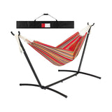 Maxbell Hammock Stand 6 Adjustable Holes 8.5ft Hammock Frame for Porch Outside Patio With red hammock