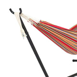 Maxbell Hammock Stand 6 Adjustable Holes 8.5ft Hammock Frame for Porch Outside Patio With red hammock
