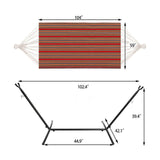 Maxbell Hammock Stand 6 Adjustable Holes 8.5ft Hammock Frame for Porch Outside Patio With red hammock