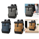 Maxbell Laptop Backpack for Women Men Roll Top Backpack for Cycling Weekender Travel Grey