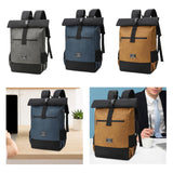 Maxbell Laptop Backpack for Women Men Roll Top Backpack for Cycling Weekender Travel Grey