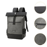 Maxbell Laptop Backpack for Women Men Roll Top Backpack for Cycling Weekender Travel Grey