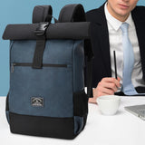 Maxbell Laptop Backpack for Women Men Roll Top Backpack for Cycling Weekender Travel Blue