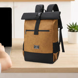 Maxbell Laptop Backpack for Women Men Roll Top Backpack for Cycling Weekender Travel yellow