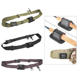 Maxbell Fly Fishing Rod Holder Waist Belt Gear Rod Rack for Outdoor Sports Saltwater Black Waist Belt