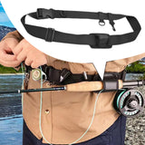 Maxbell Fly Fishing Rod Holder Waist Belt Gear Rod Rack for Outdoor Sports Saltwater Black Waist Belt