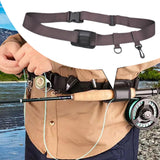 Maxbell Fly Fishing Rod Holder Waist Belt Gear Rod Rack for Outdoor Sports Saltwater Brown Waist Belt