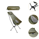 Maxbell Folding Camping Chair Furniture Foldable Beach Chair for Beach Patio Outside Green