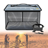 Maxbell Fish Cage Fishing Bucket Portable Fishing Supplies Top Zipper Fishing Basket 17L