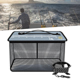 Maxbell Fish Cage Fishing Bucket Portable Fishing Supplies Top Zipper Fishing Basket 17L