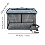 Maxbell Fish Cage Fishing Bucket Portable Fishing Supplies Top Zipper Fishing Basket 17L