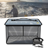 Maxbell Fish Cage Fishing Bucket Portable Fishing Supplies Top Zipper Fishing Basket 22L