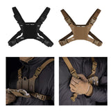 Maxbell Phone Chest Mount Harness Strap Holder for Live Backpacking Hiking black