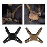 Maxbell Phone Chest Mount Harness Strap Holder for Live Backpacking Hiking black