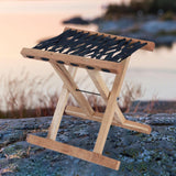 Maxbell Folding Stool Wooden Lightweight Home Furniture Multiuse for Yard Travel BBQ 31cm