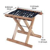 Maxbell Folding Stool Wooden Lightweight Home Furniture Multiuse for Yard Travel BBQ 31cm