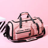 Maxbell Gym Bag with Shoe Compartment Portable Travel Duffle Bag for Trips Gym Beach Pink