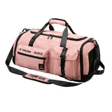 Maxbell Gym Bag with Shoe Compartment Portable Travel Duffle Bag for Trips Gym Beach Pink