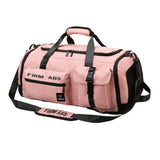 Maxbell Gym Bag with Shoe Compartment Portable Travel Duffle Bag for Trips Gym Beach Pink