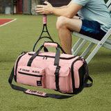 Maxbell Gym Bag with Shoe Compartment Portable Travel Duffle Bag for Trips Gym Beach Pink