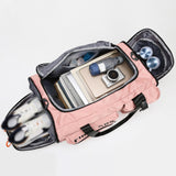 Maxbell Gym Bag with Shoe Compartment Portable Travel Duffle Bag for Trips Gym Beach Pink